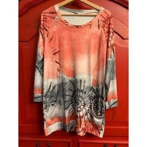 Beyond This Plane Brand Tie Dye Top Silky Material W Pockets Size L EUC